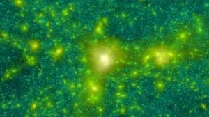 A DEPICTION OF THE DISTRIBUTION OF MATTER IN AN OBJECT NEARLY TEN MILLION LIGHT YEARS ACROSS AND A THOUSAND TIMES THE MASS OF THE MILKY WAY. THOUSANDS OF THESE EXIST IN THE OBSERVABLE UNIVERSE. CREDIT: GREG POOLE, SWINBURNE UNIVERSITY OF TECHNOLOGY.
