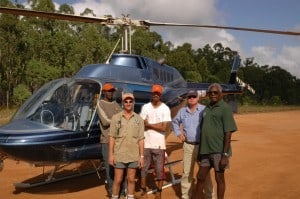 Helicopters are used by Ben Hoffmann and Dhimurru ranger staff to access remote infestations of yellow crazy ants. Credit: CSIRO Darwin