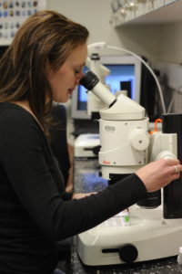 Natalie Borg at work in the lab. Photo credit: L’Oréal/SDP Photo